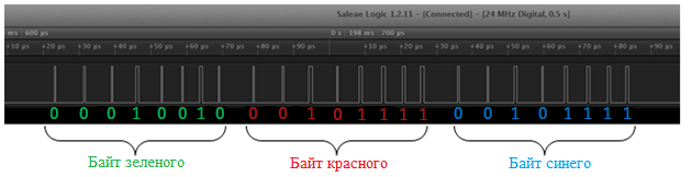 Схема управления светодиодами WS2813 с адресацией через ATtiny