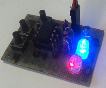 Схема подключения светодиодов к микроконтроллеру Attiny13 Схема подключения светодиодов к микроконтроллеру Attiny13